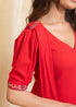 RED DRAPE SAREE